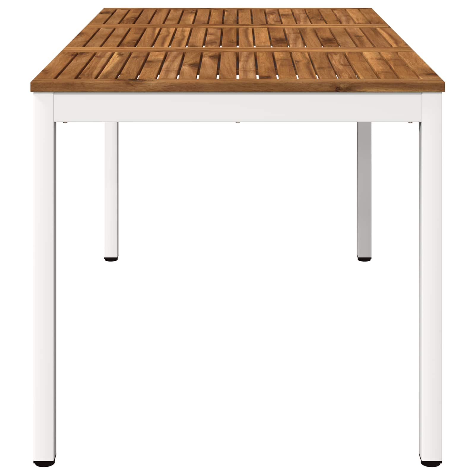 vidaXL Stół do kolacji w ogrodzie Naturalne i białe 141 x 80,5 x 75 cm