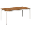 vidaXL Stół do kolacji w ogrodzie Naturalne i białe 180 x 88,5 x 75 cm