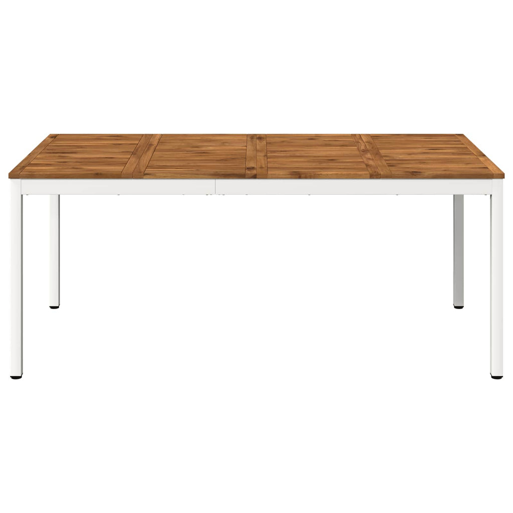 vidaXL Stół do kolacji w ogrodzie Naturalne i białe 180 x 88,5 x 75 cm