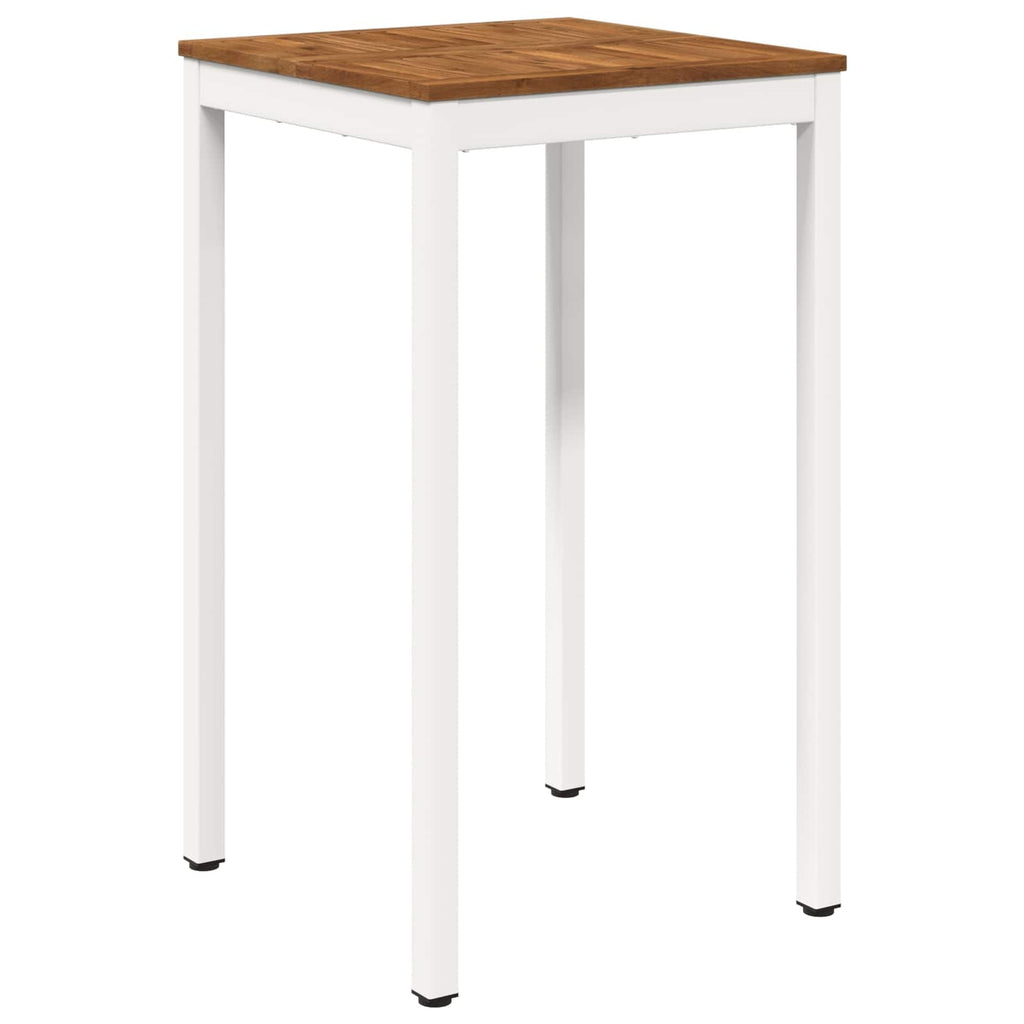 vidaXL Stół barowy ogrodowy Naturalne i białe 60 x 60,5 x 105 cm