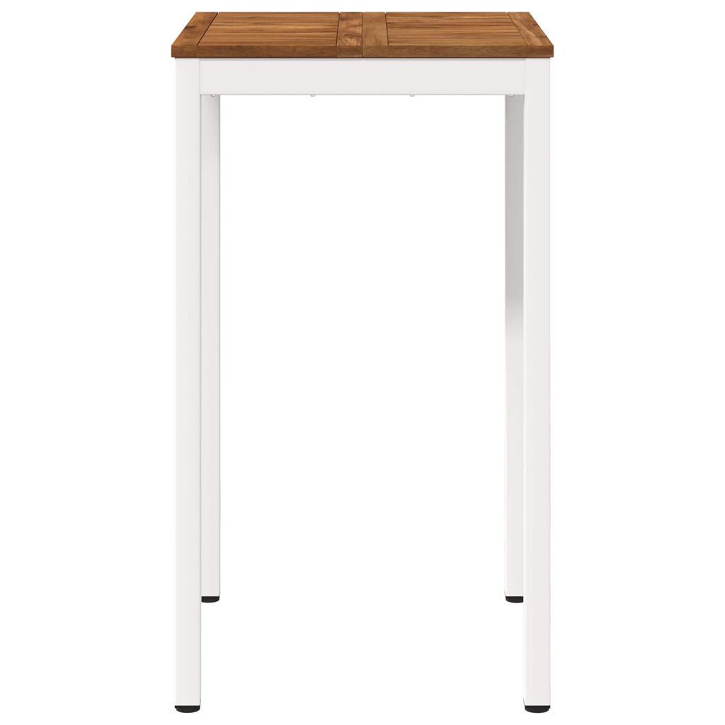 vidaXL Stół barowy ogrodowy Naturalne i białe 60 x 60,5 x 105 cm