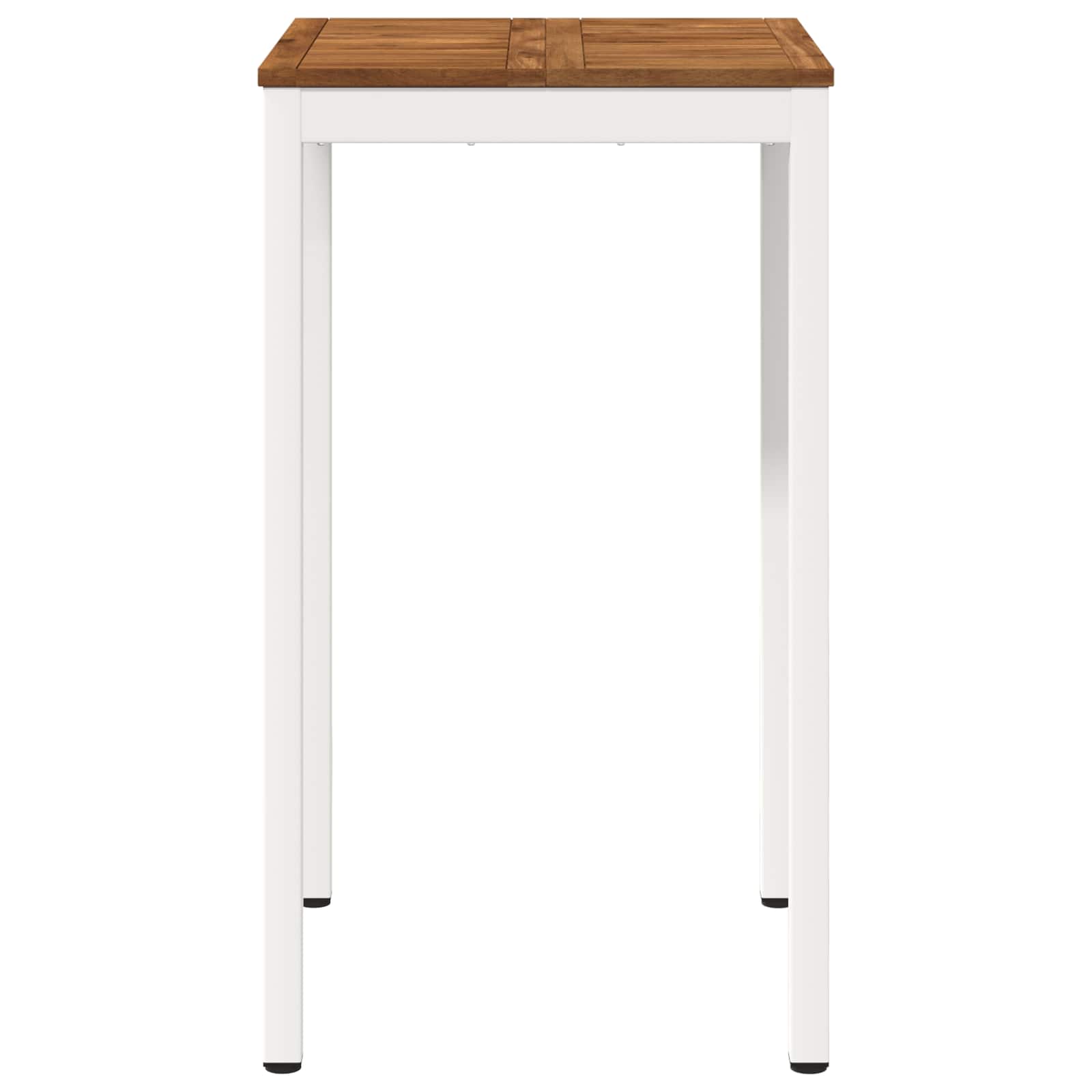vidaXL Stół barowy ogrodowy Naturalne i białe 60 x 60,5 x 105 cm