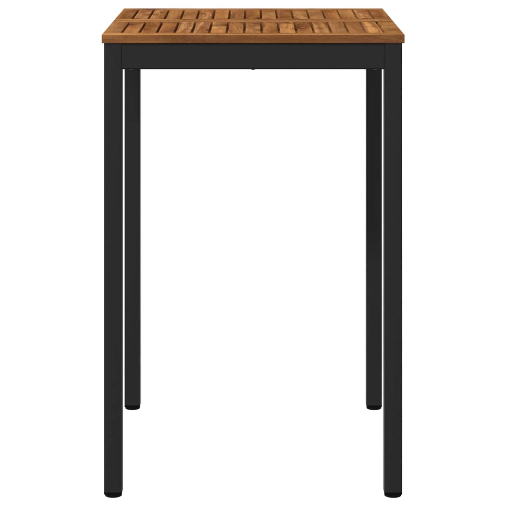 vidaXL Stół barowy ogrodowy Naturalny i czarny 70 x 68,5 x 105 cm