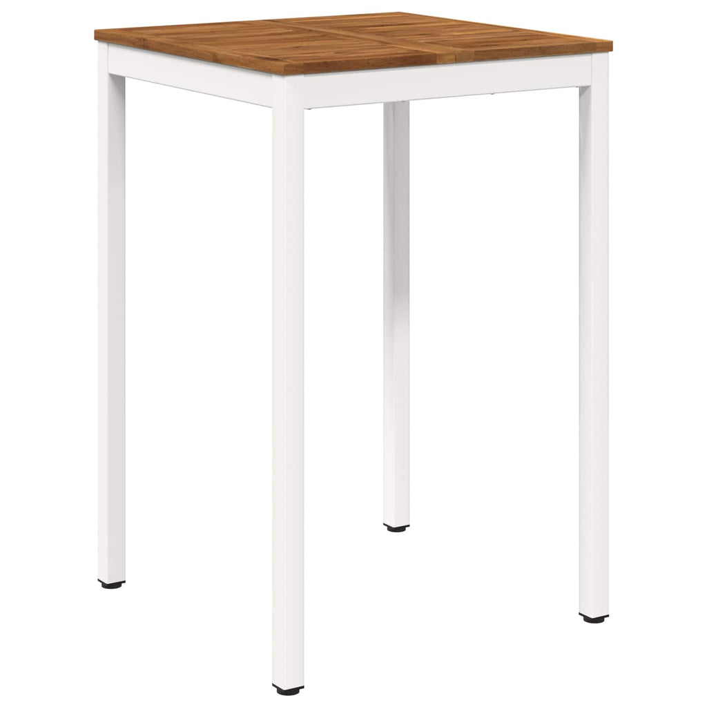 vidaXL Stół barowy ogrodowy Naturalne i białe 70 x 68,5 x 105 cm