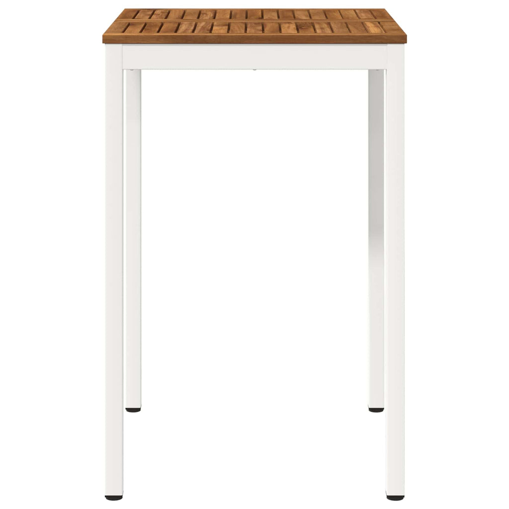 vidaXL Stół barowy ogrodowy Naturalne i białe 70 x 68,5 x 105 cm