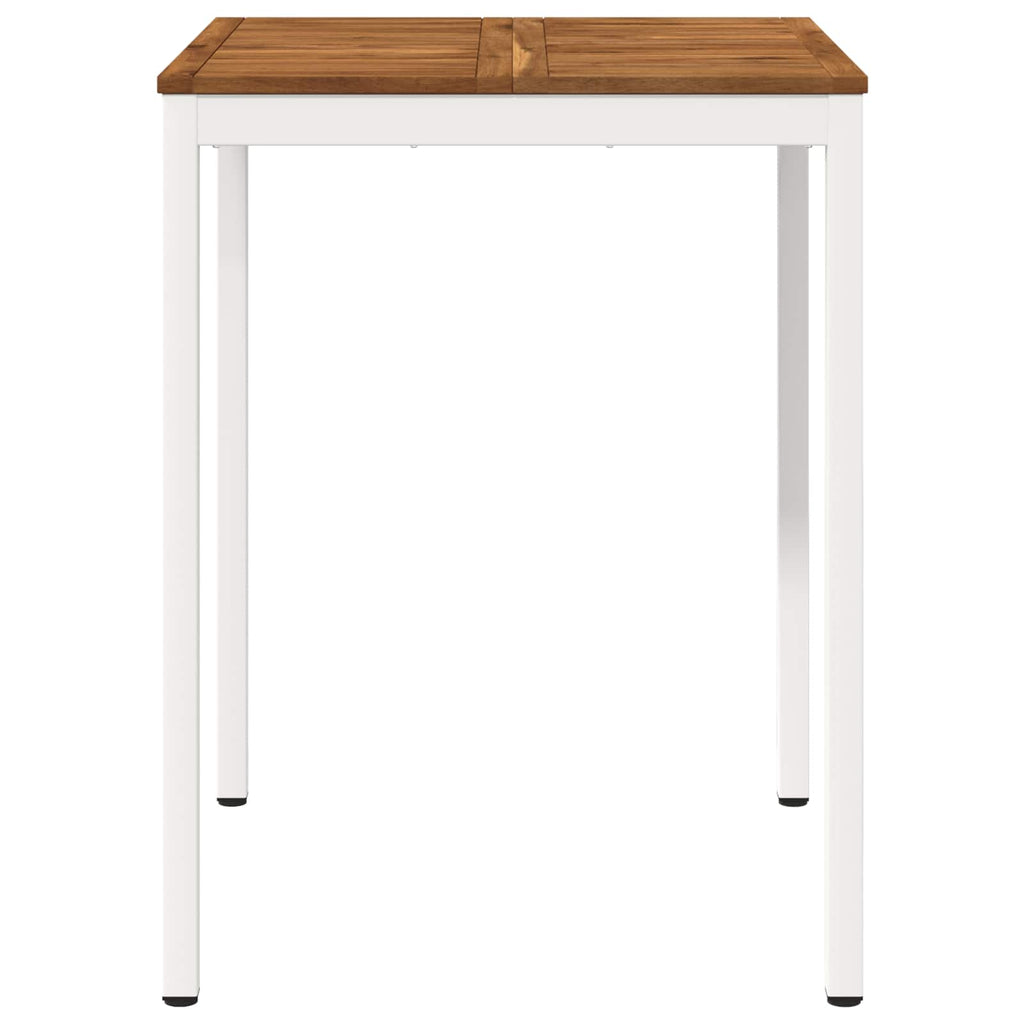 vidaXL Stół barowy ogrodowy Naturalne i białe 80 x 80,5 x 105 cm