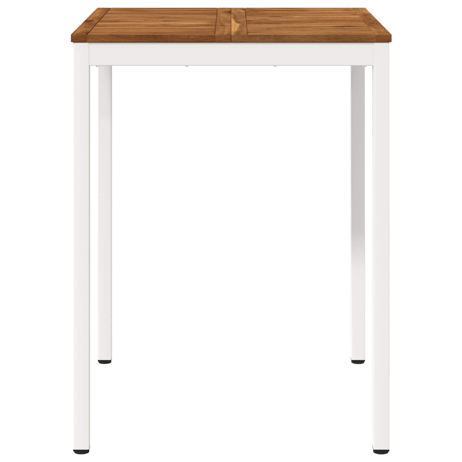 vidaXL Stół barowy ogrodowy Naturalne i białe 80 x 80,5 x 105 cm