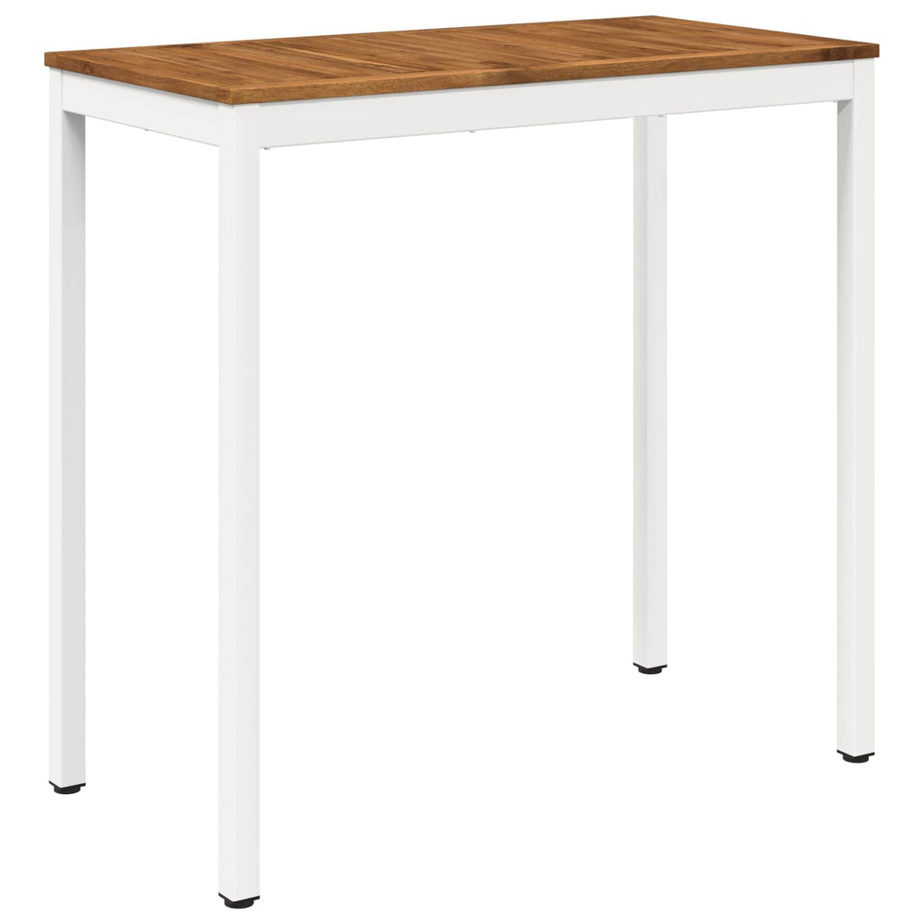 vidaXL Stół barowy ogrodowy Naturalne i białe 108,5 x 55 x 105 cm
