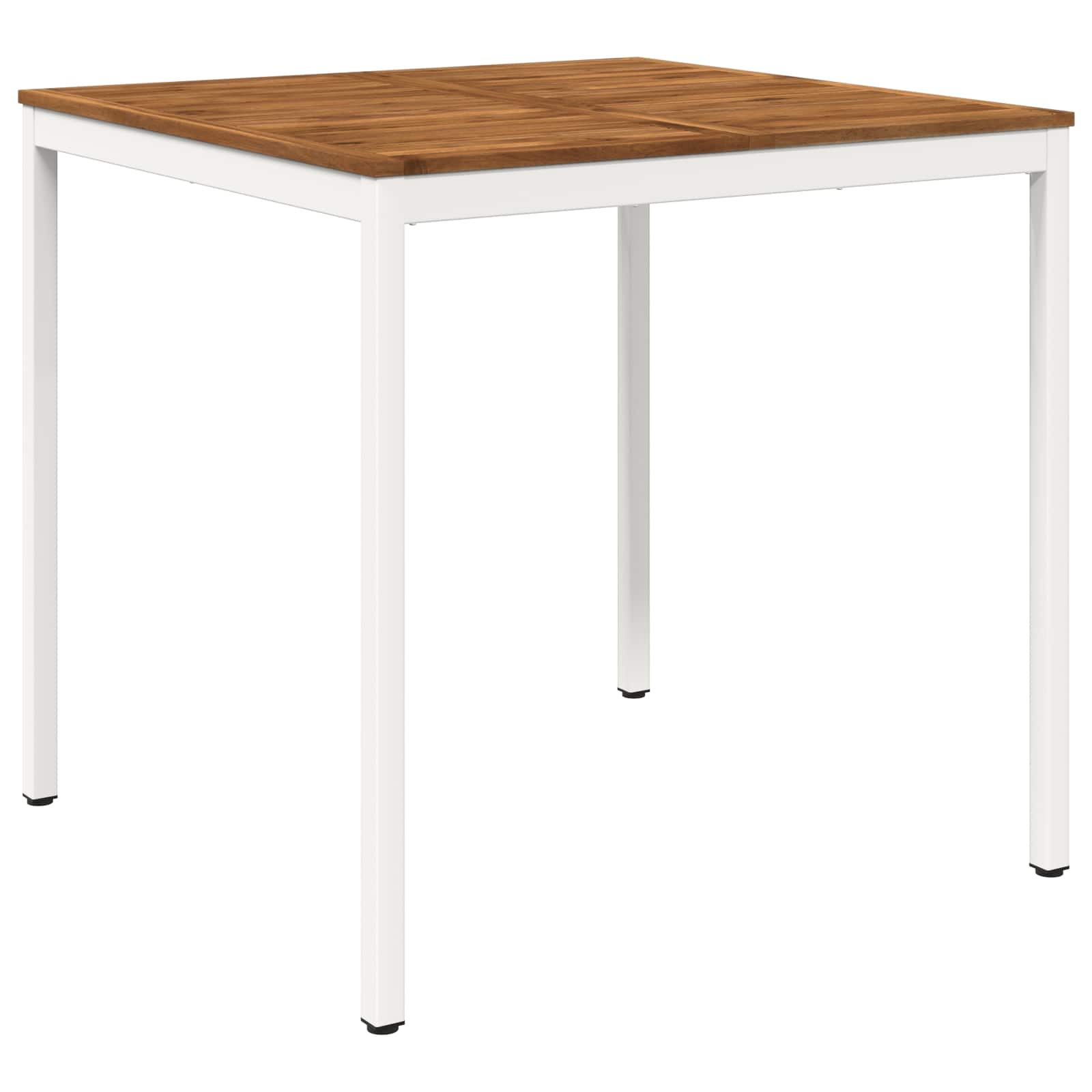 vidaXL Stół barowy ogrodowy Naturalne i białe 110 x 108,5 x 105 cm