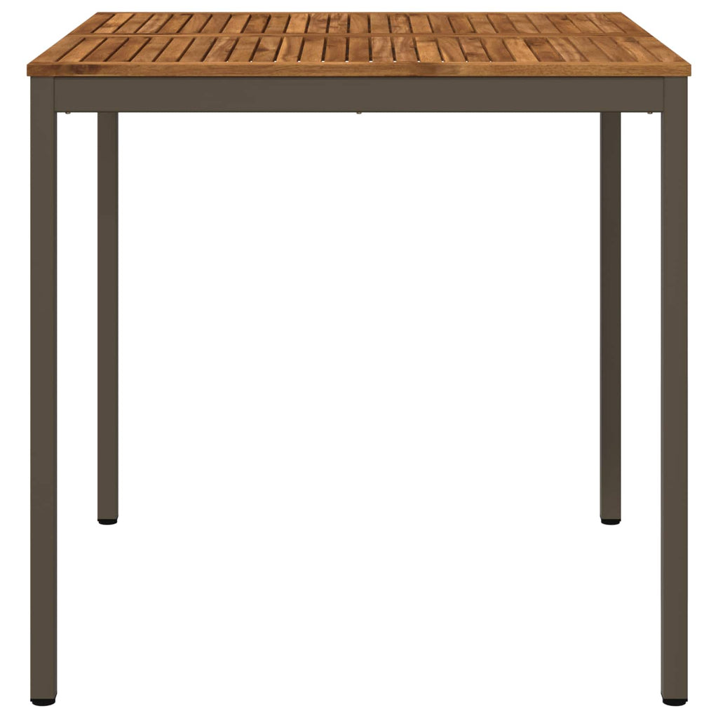 vidaXL Stół barowy ogrodowy Naturalny i kawowy 110 x 108,5 x 105 cm