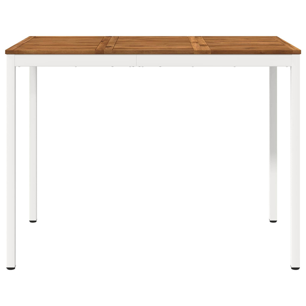 vidaXL Stół barowy ogrodowy Naturalne i białe 141 x 80,5 x 105 cm