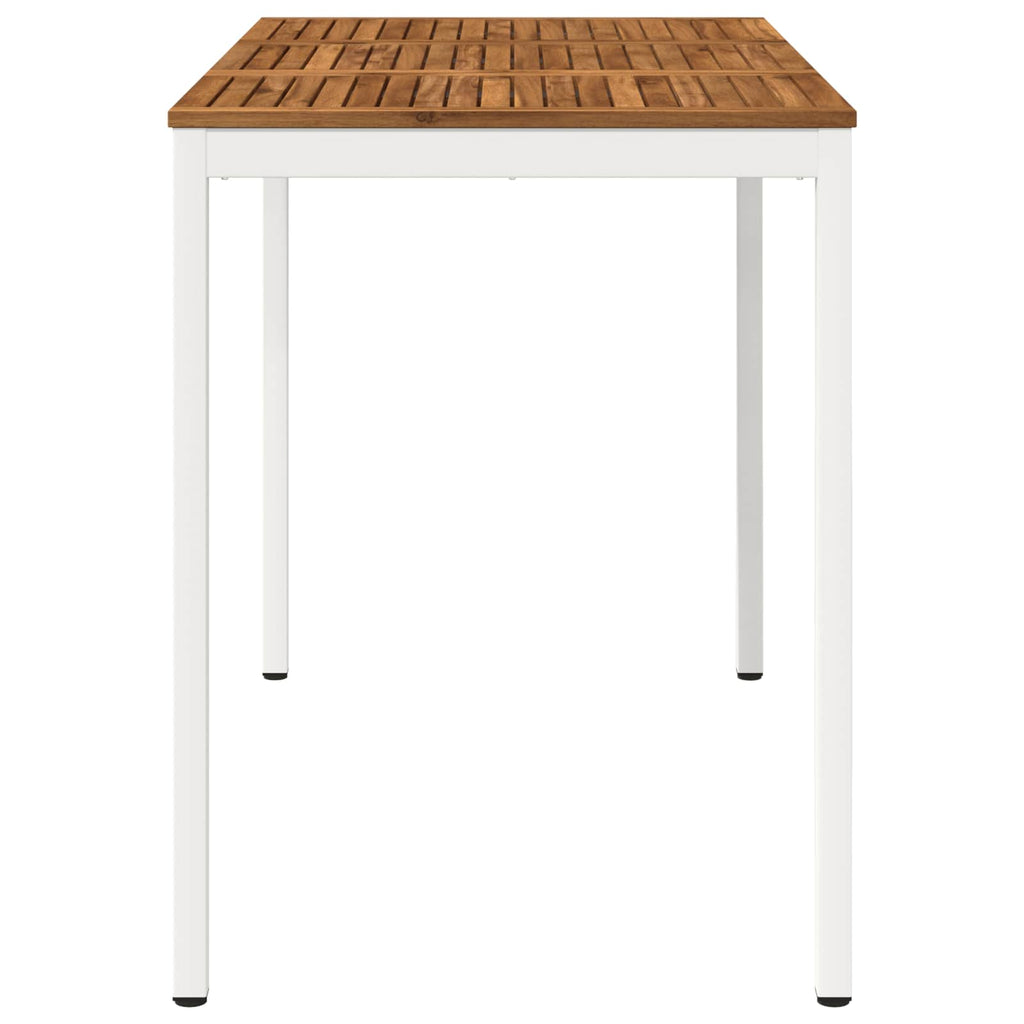 vidaXL Stół barowy ogrodowy Naturalne i białe 141 x 80,5 x 105 cm