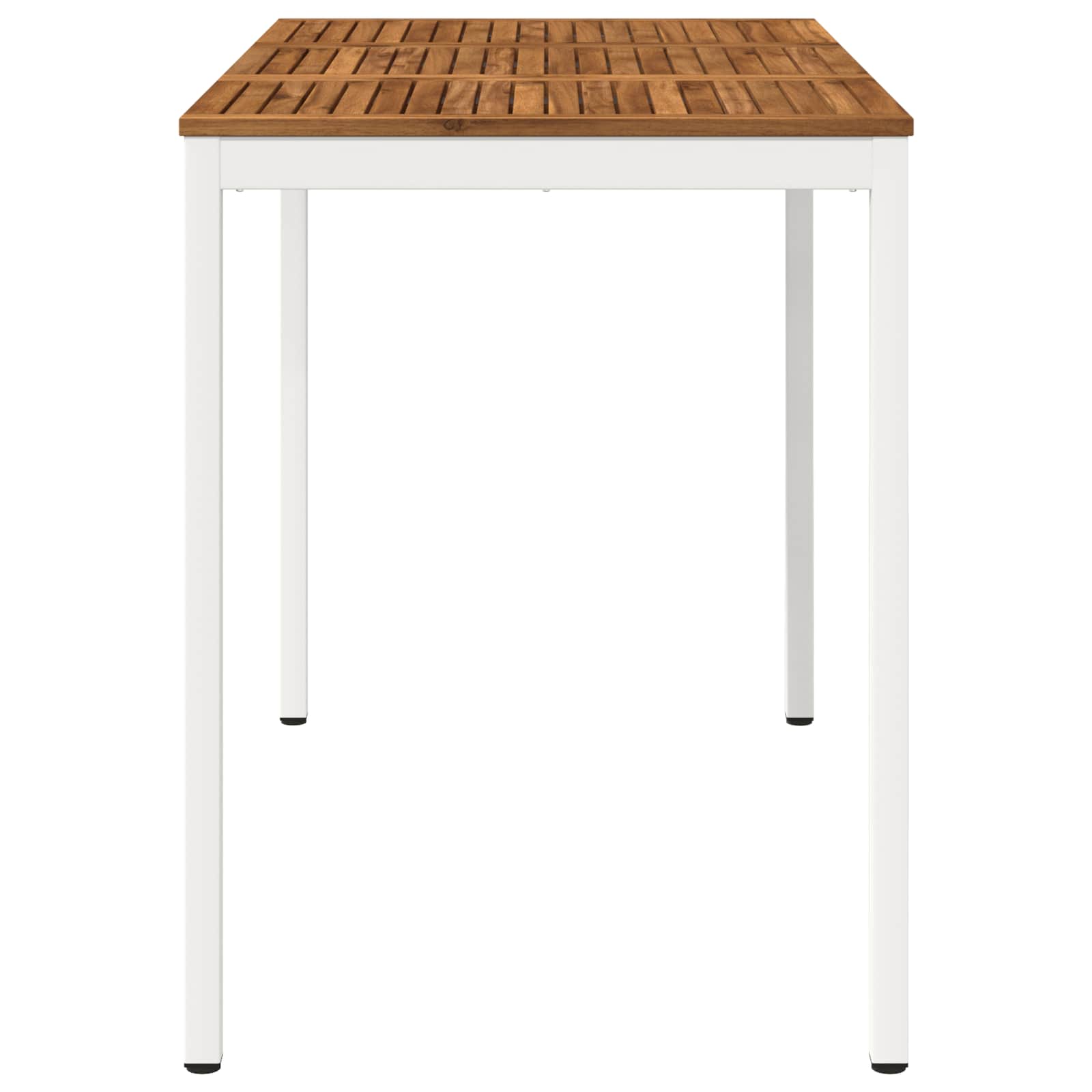 vidaXL Stół barowy ogrodowy Naturalne i białe 141 x 80,5 x 105 cm
