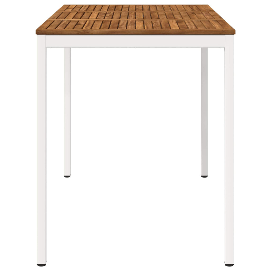 vidaXL Stół barowy ogrodowy Naturalne i białe 147 x 88,5 x 105 cm