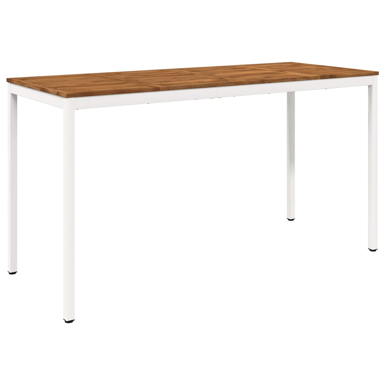 vidaXL Stół barowy ogrodowy Naturalne i białe 196 x 80,5 x 105 cm