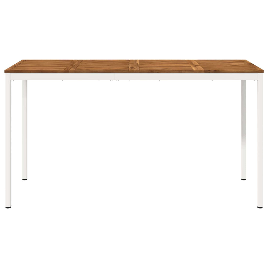 vidaXL Stół barowy ogrodowy Naturalne i białe 196 x 80,5 x 105 cm