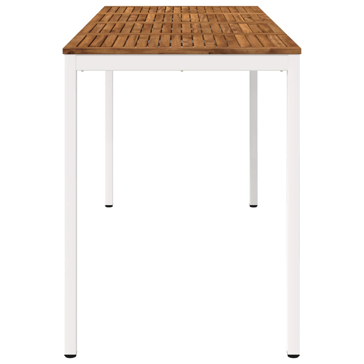 vidaXL Stół barowy ogrodowy Naturalne i białe 196 x 80,5 x 105 cm