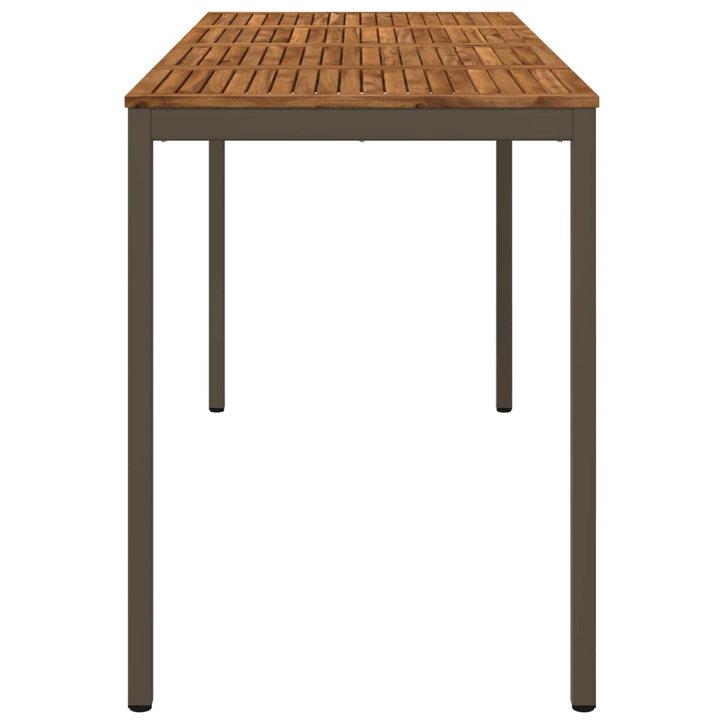 vidaXL Stół barowy ogrodowy Naturalny i kawowy 196 x 80,5 x 105 cm