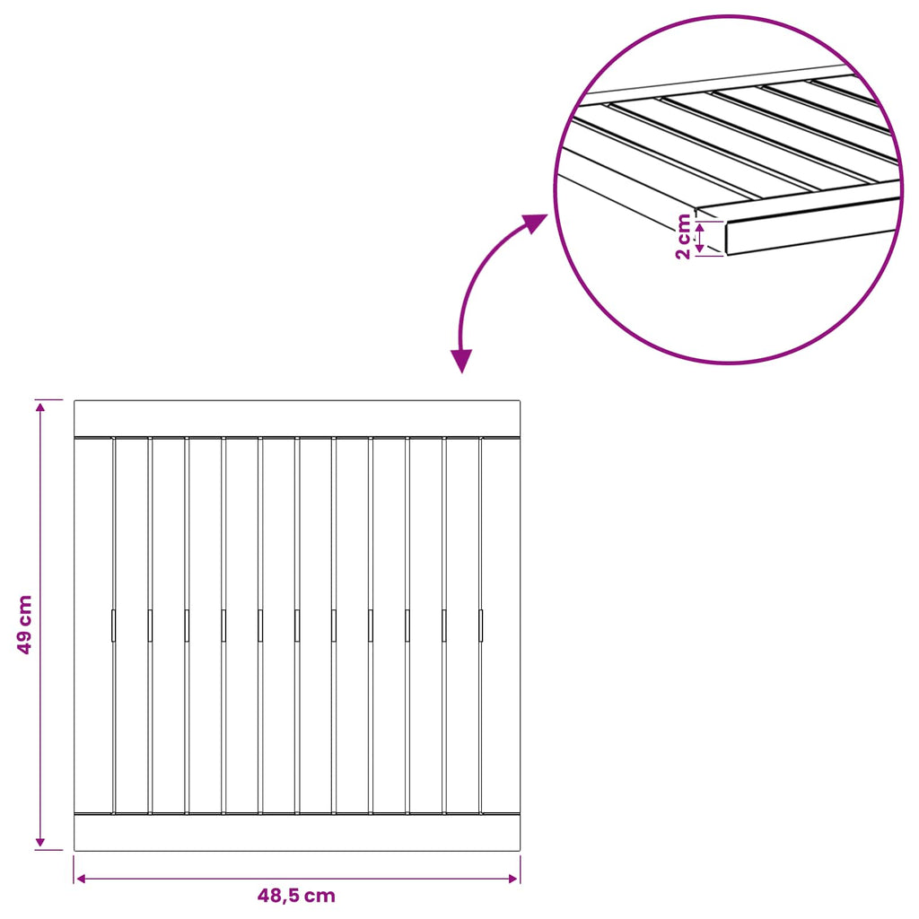 vidaXL Blat stołu 48,5 x 49 x 2 cm Prostokątny Lite Drewno Akacji