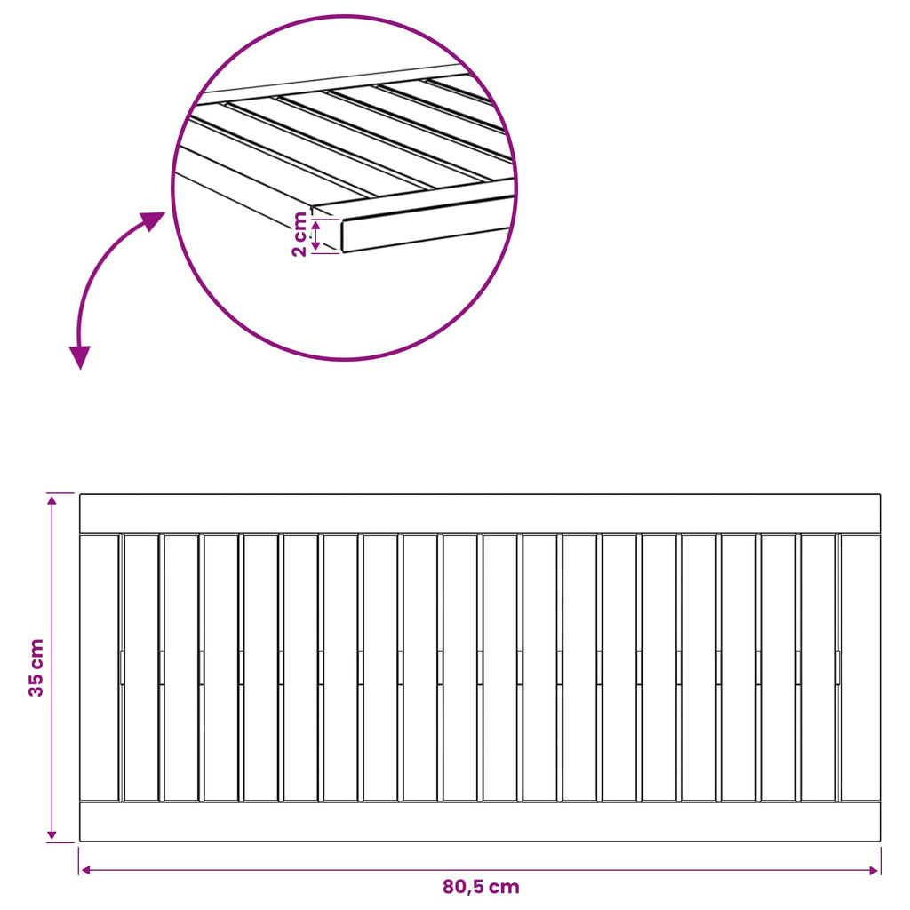 vidaXL Blat stołu 80,5 x 35 x 2 cm Prostokątny Lite Drewno Akacji