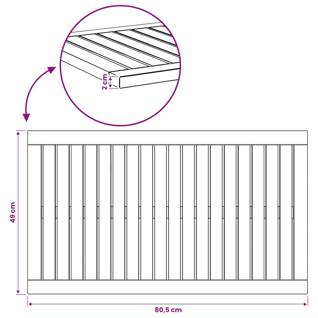 vidaXL Blat stołu 80,5 x 47 x 2 cm Prostokątny Lite Drewno Akacji