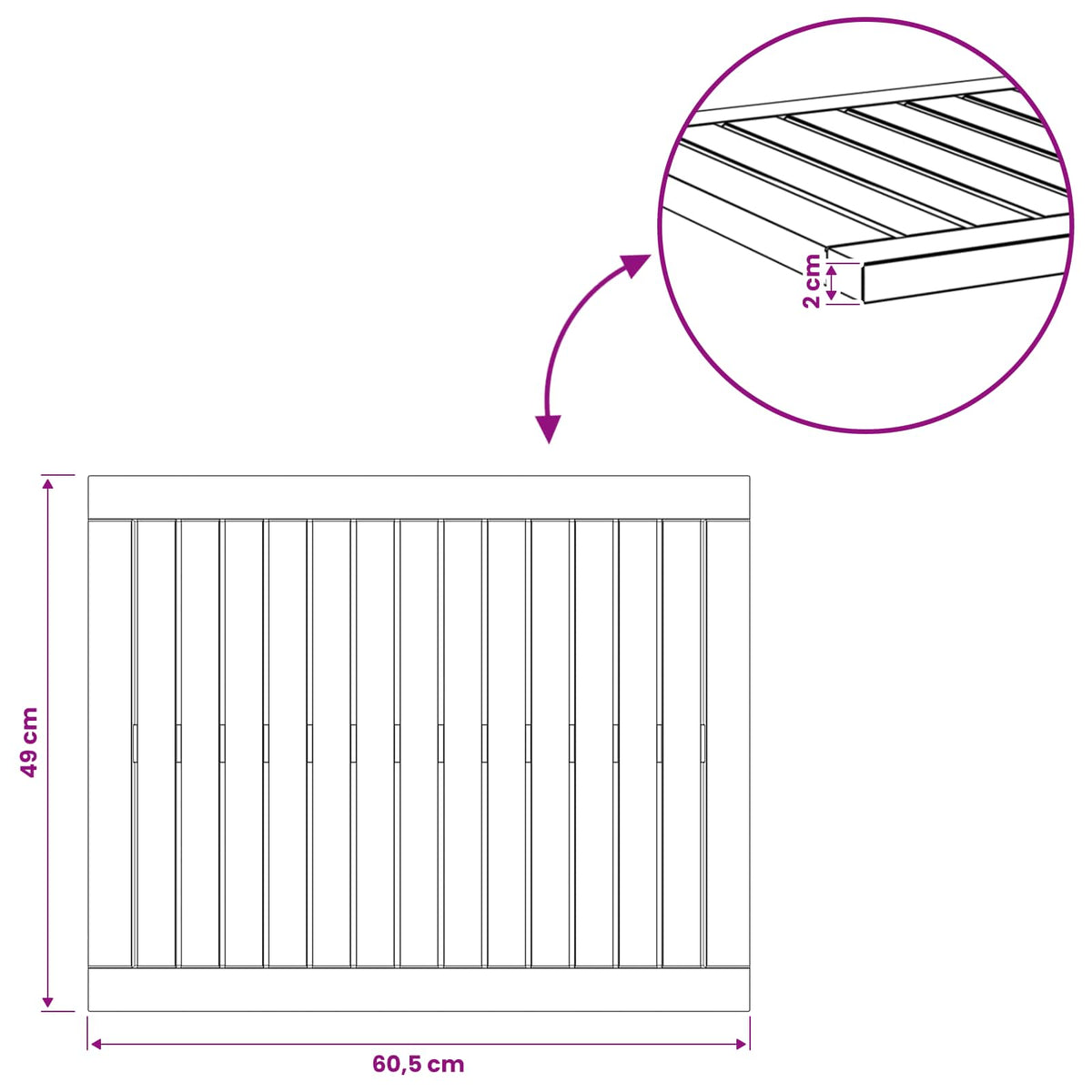 vidaXL Blat stołu 60,5 x 49 x 2 cm Prostokątny Lite Drewno Akacji