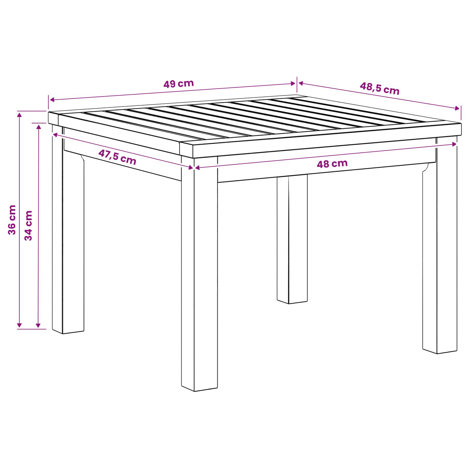 vidaXL Stolik kawowy Biały 50 x 48,5 x 36 cm Lite Drewno Akacji