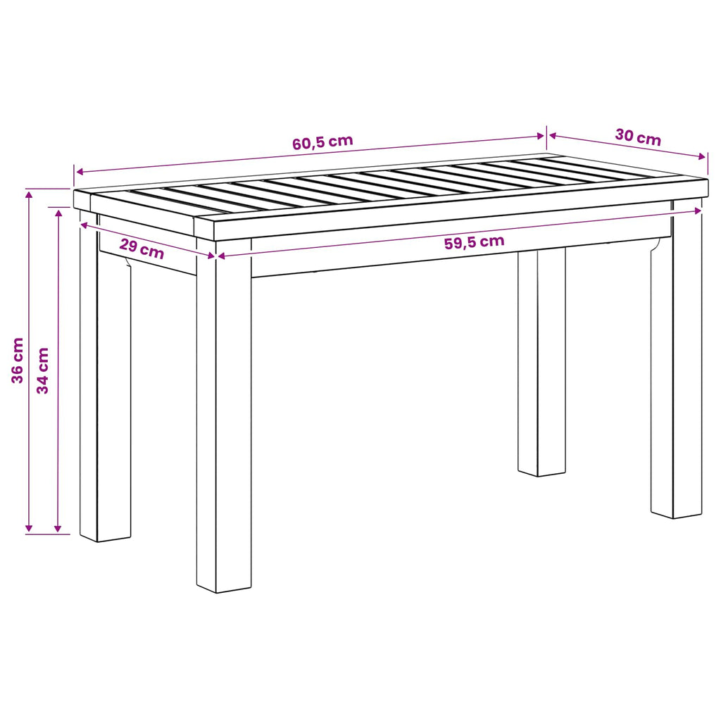 vidaXL Stolik kawowy Biały 60,5 x 30 x 36 cm Lite Drewno Akacji