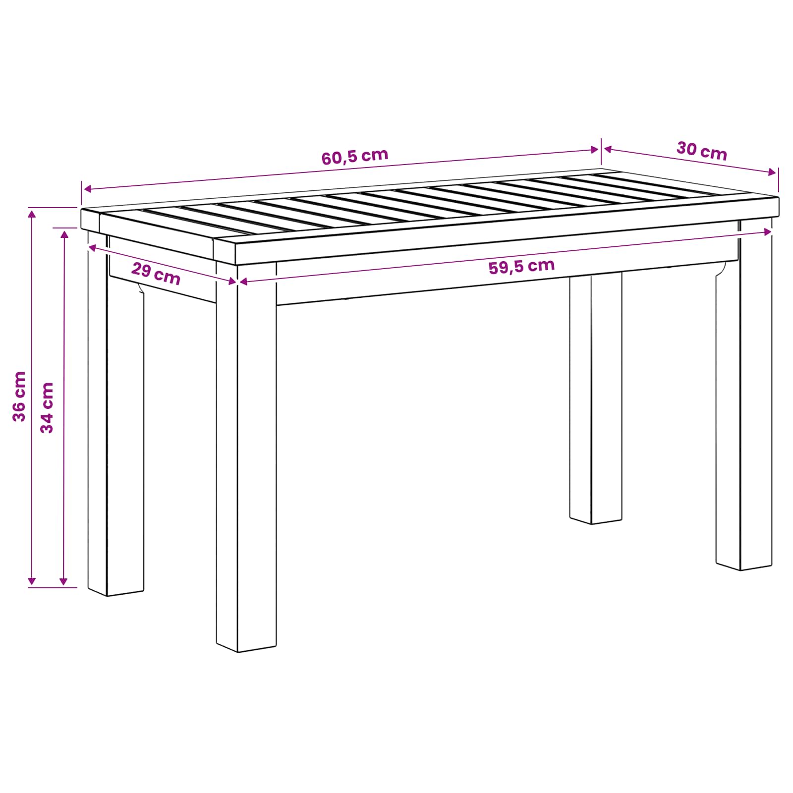 vidaXL Stolik kawowy Biały 60,5 x 30 x 36 cm Lite Drewno Akacji