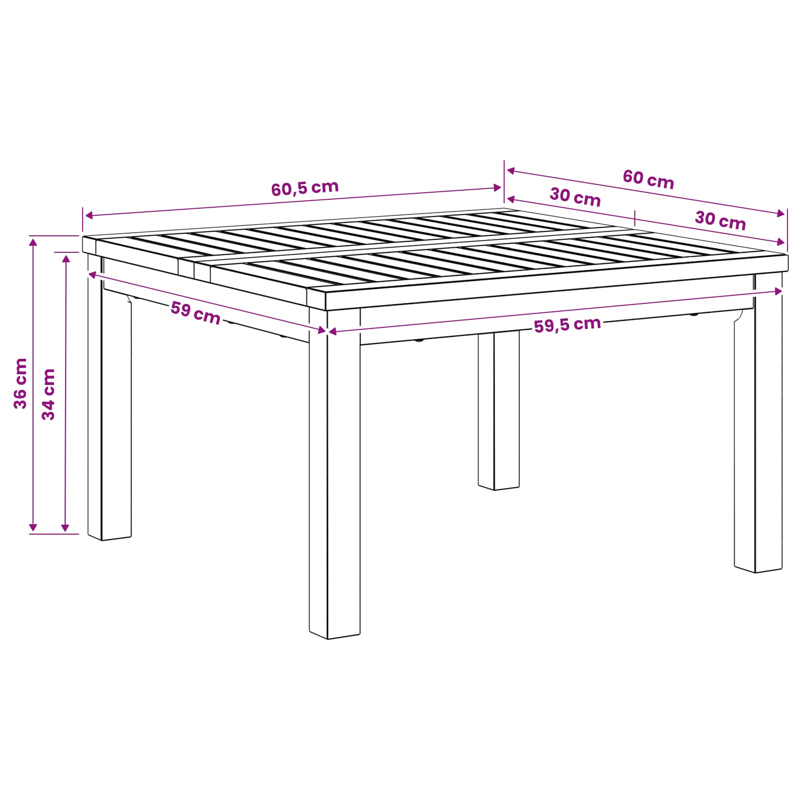 vidaXL Stolik kawowy Biały 60 x 60,5 x 36 cm Lite Drewno Akacji