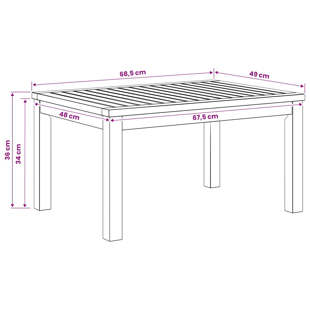 vidaXL Stolik kawowy Biały 50 x 68,5 x 36 cm Lite Drewno Akacji
