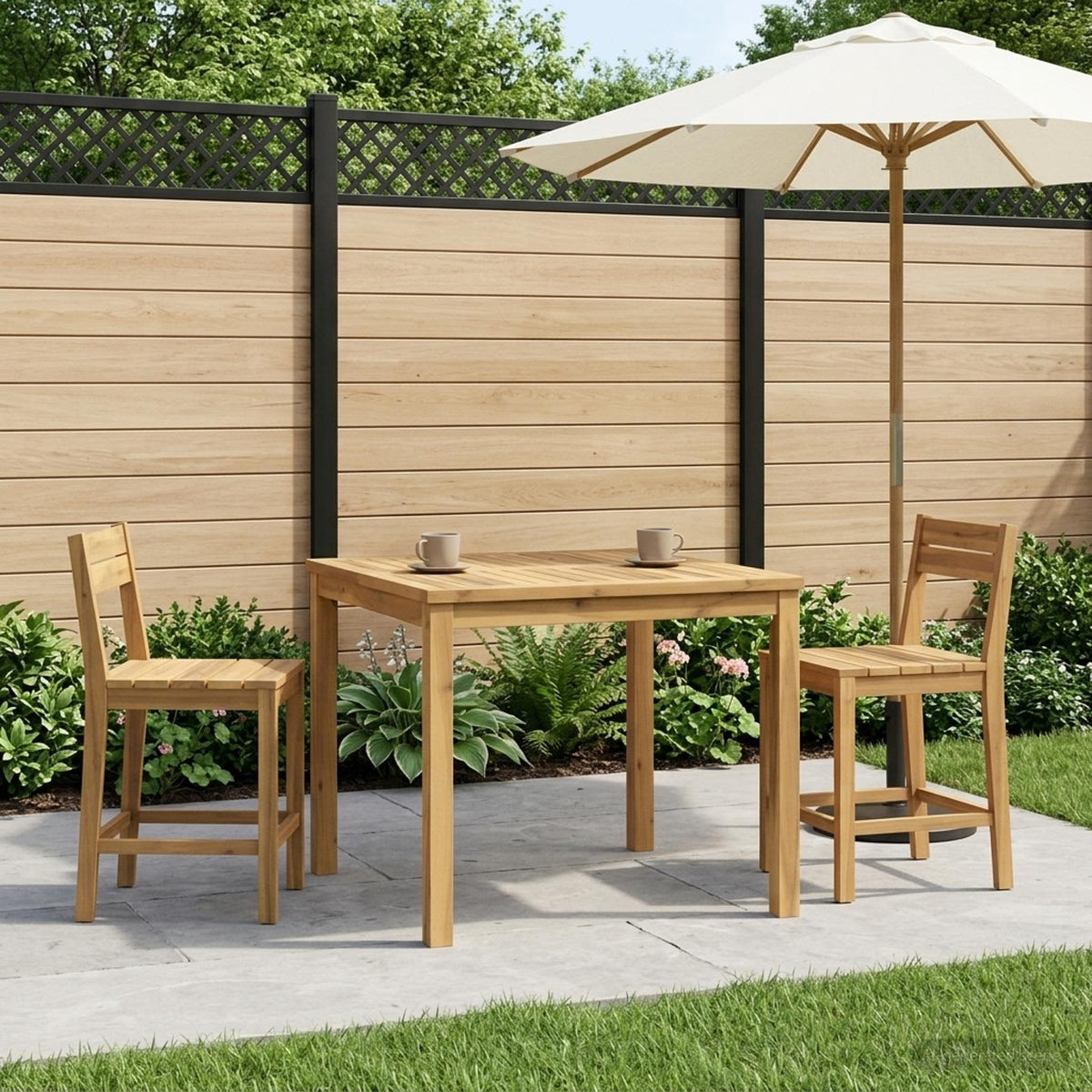 vidaXL Stolik kawowy Biały 80 x 80,5 x 45 cm Lite Drewno Akacji