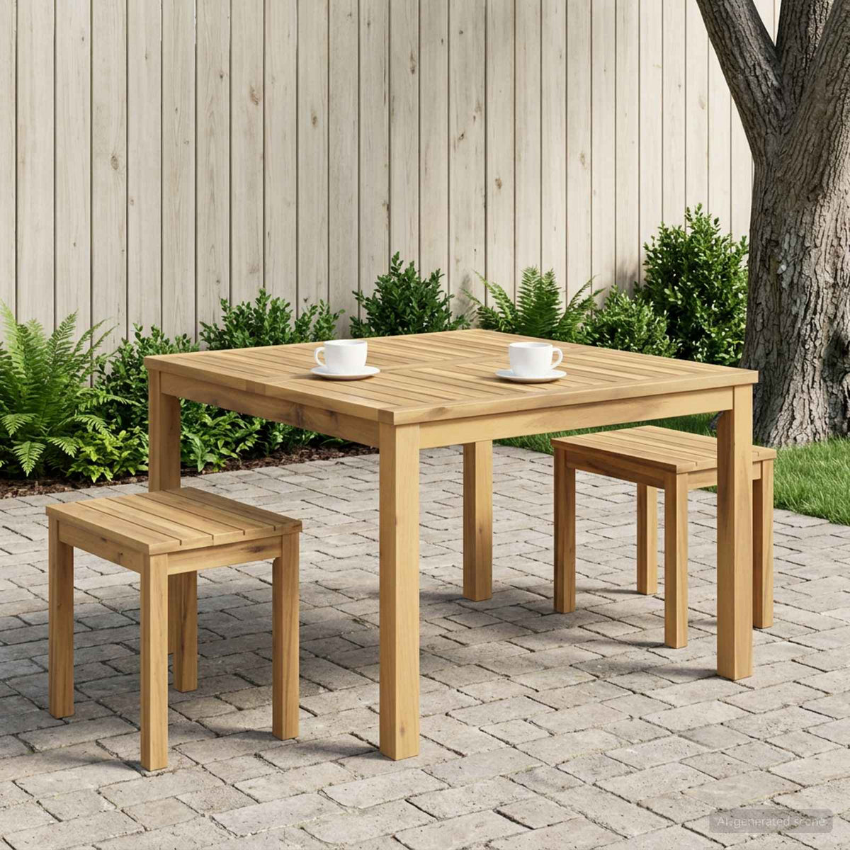vidaXL Stolik kawowy Biały 100 x 100,5 x 45 cm Lite Drewno Akacji