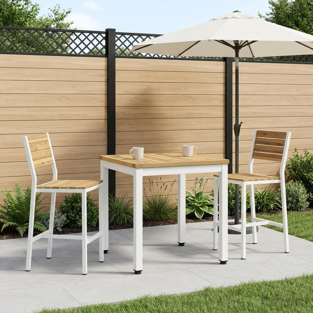 vidaXL Stolik kawowy Biały 50 x 48,5 x 36 cm Lite Drewno Akacji