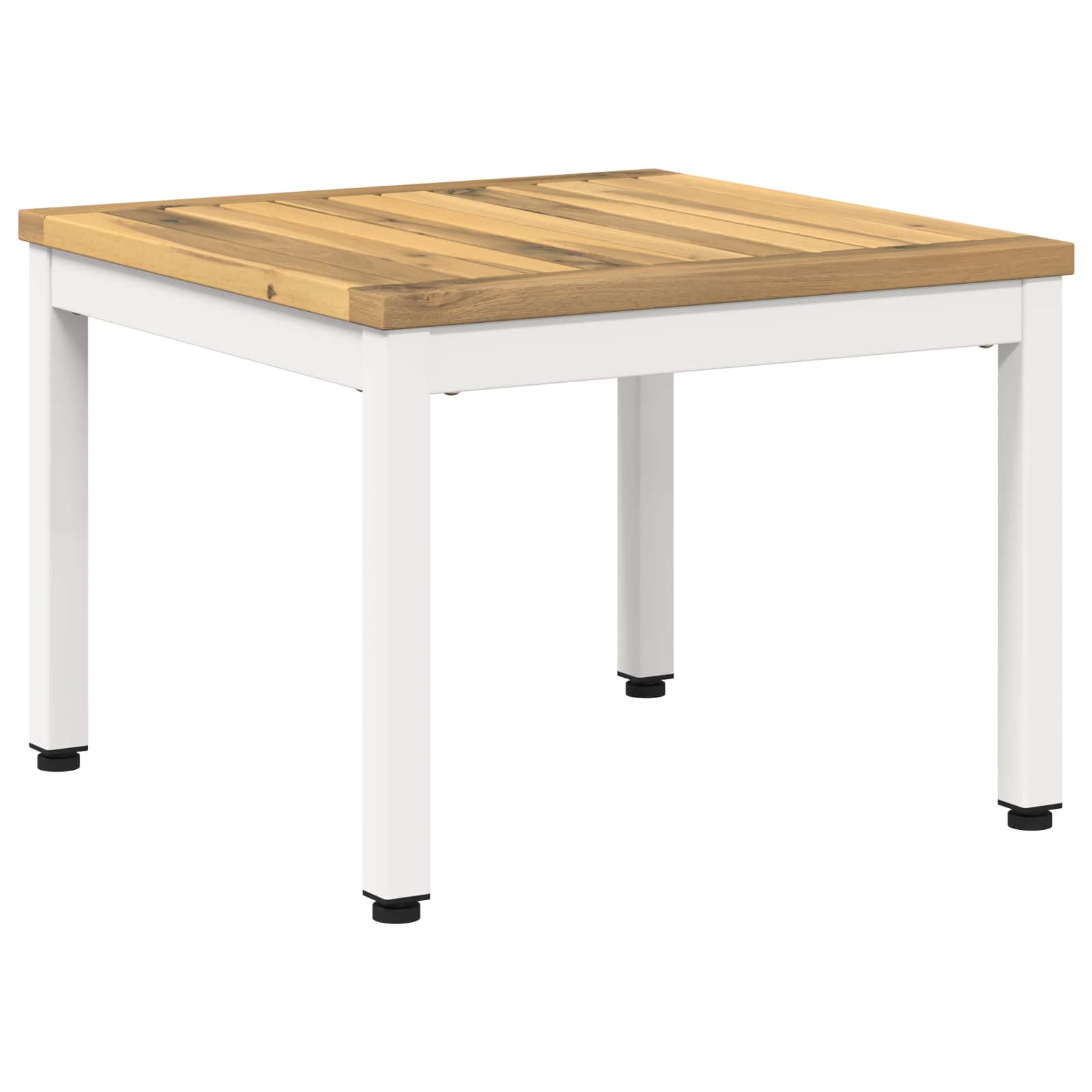 vidaXL Stolik kawowy Biały 50 x 48,5 x 36 cm Lite Drewno Akacji