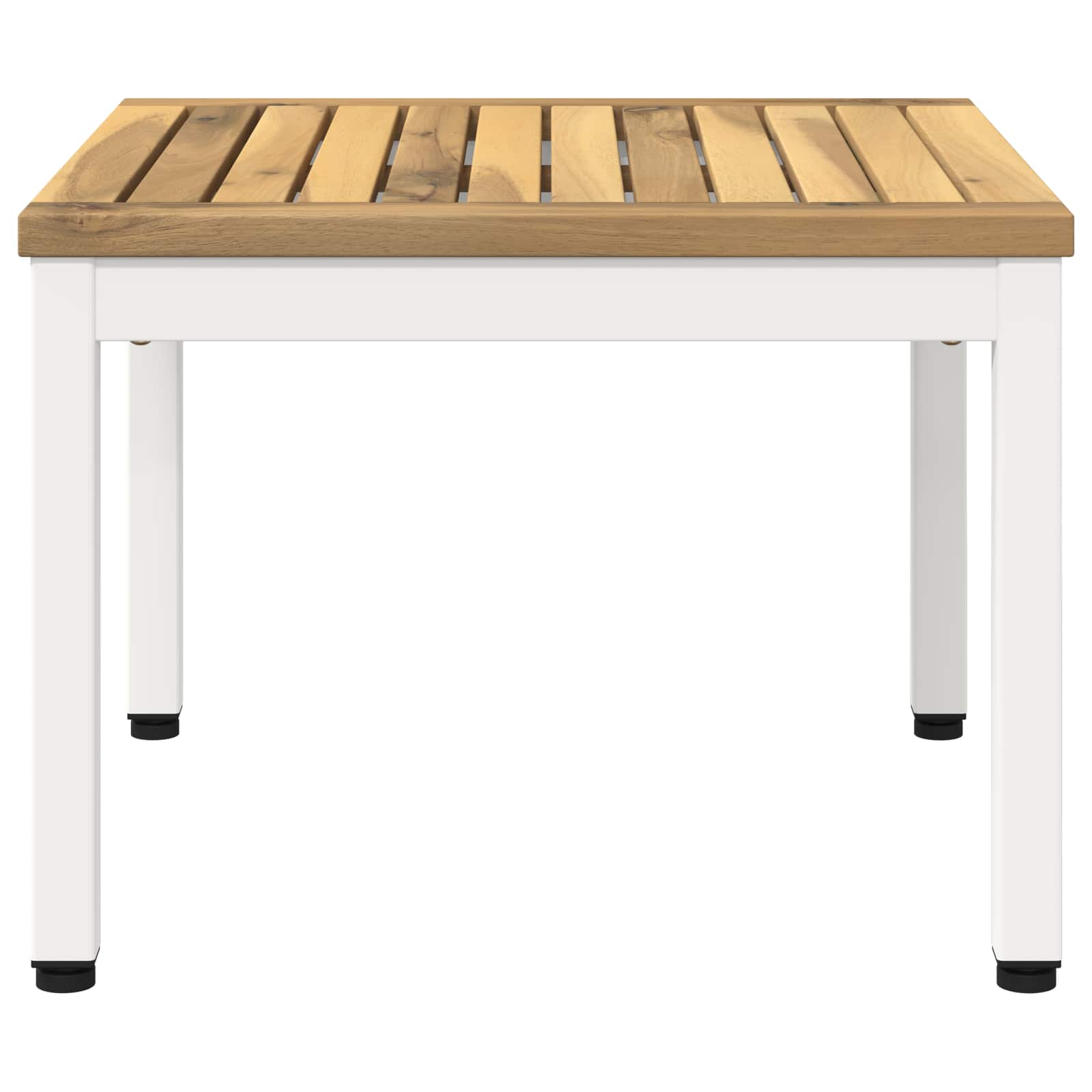 vidaXL Stolik kawowy Biały 50 x 48,5 x 36 cm Lite Drewno Akacji