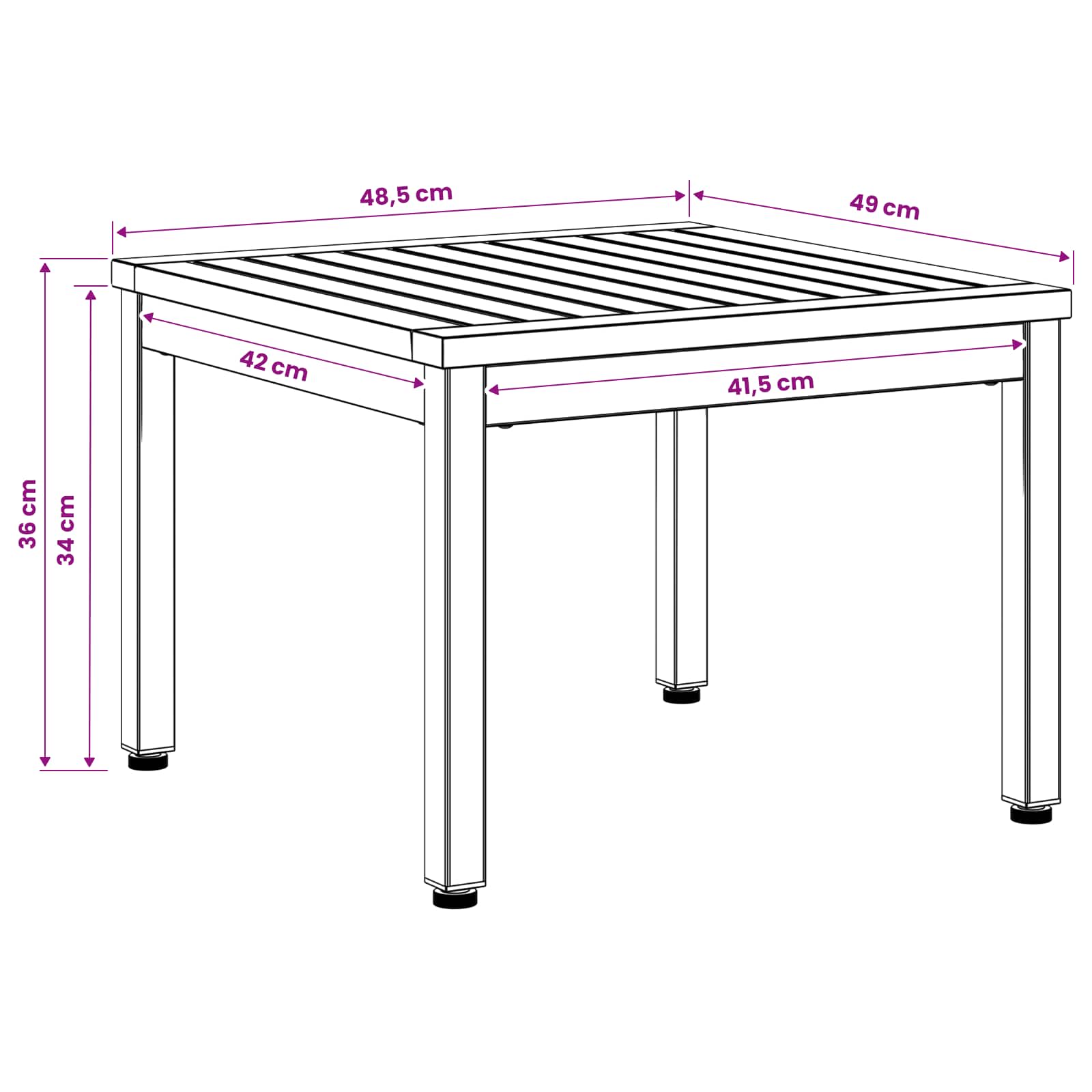 vidaXL Stolik kawowy Biały 50 x 48,5 x 36 cm Lite Drewno Akacji