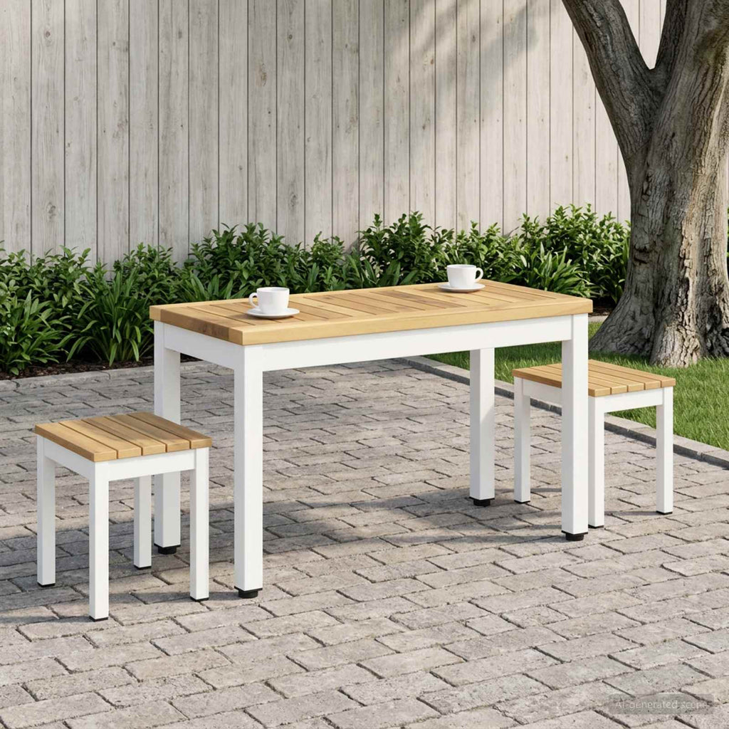 vidaXL Stolik kawowy Biały 60,5 x 30 x 36 cm Lite Drewno Akacji