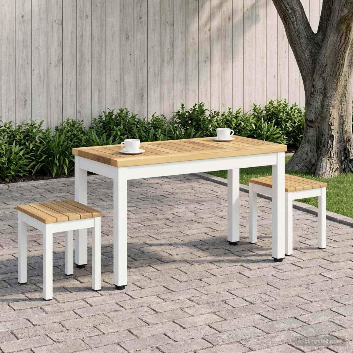 vidaXL Stolik kawowy Biały 60,5 x 30 x 36 cm Lite Drewno Akacji