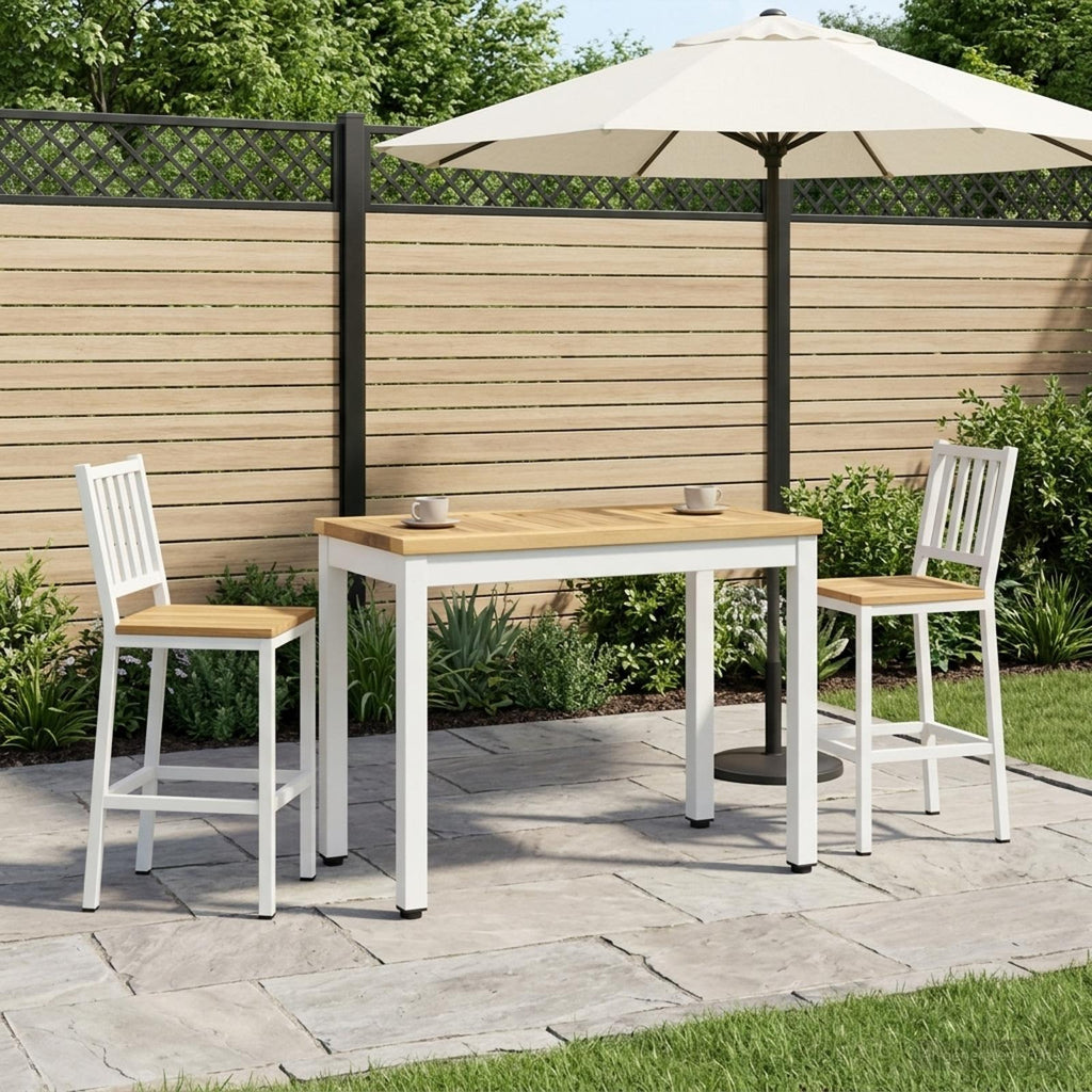 vidaXL Stolik kawowy Biały 60,5 x 30 x 36 cm Lite Drewno Akacji