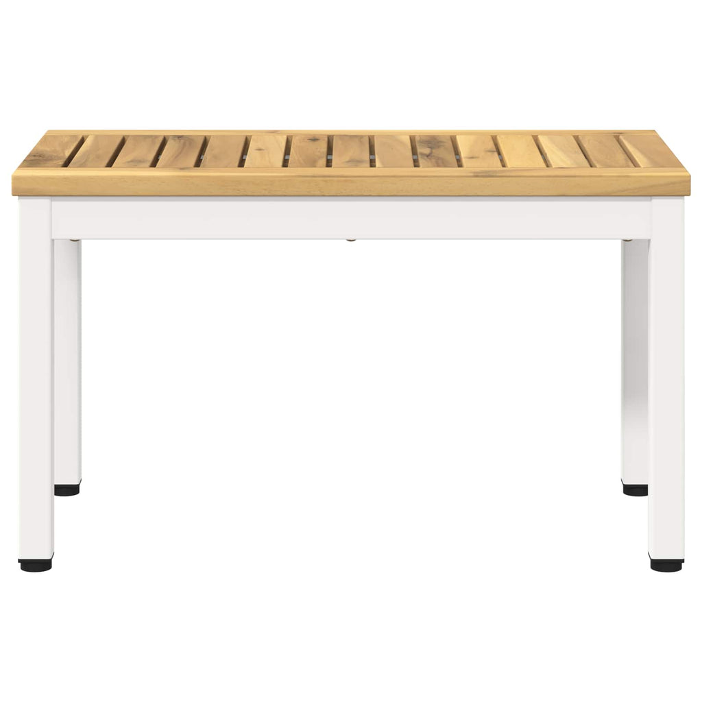 vidaXL Stolik kawowy Biały 60,5 x 30 x 36 cm Lite Drewno Akacji