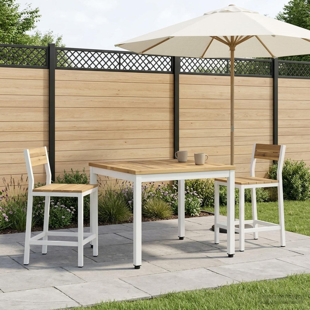 vidaXL Stolik kawowy Biały 60 x 60,5 x 36 cm Lite Drewno Akacji