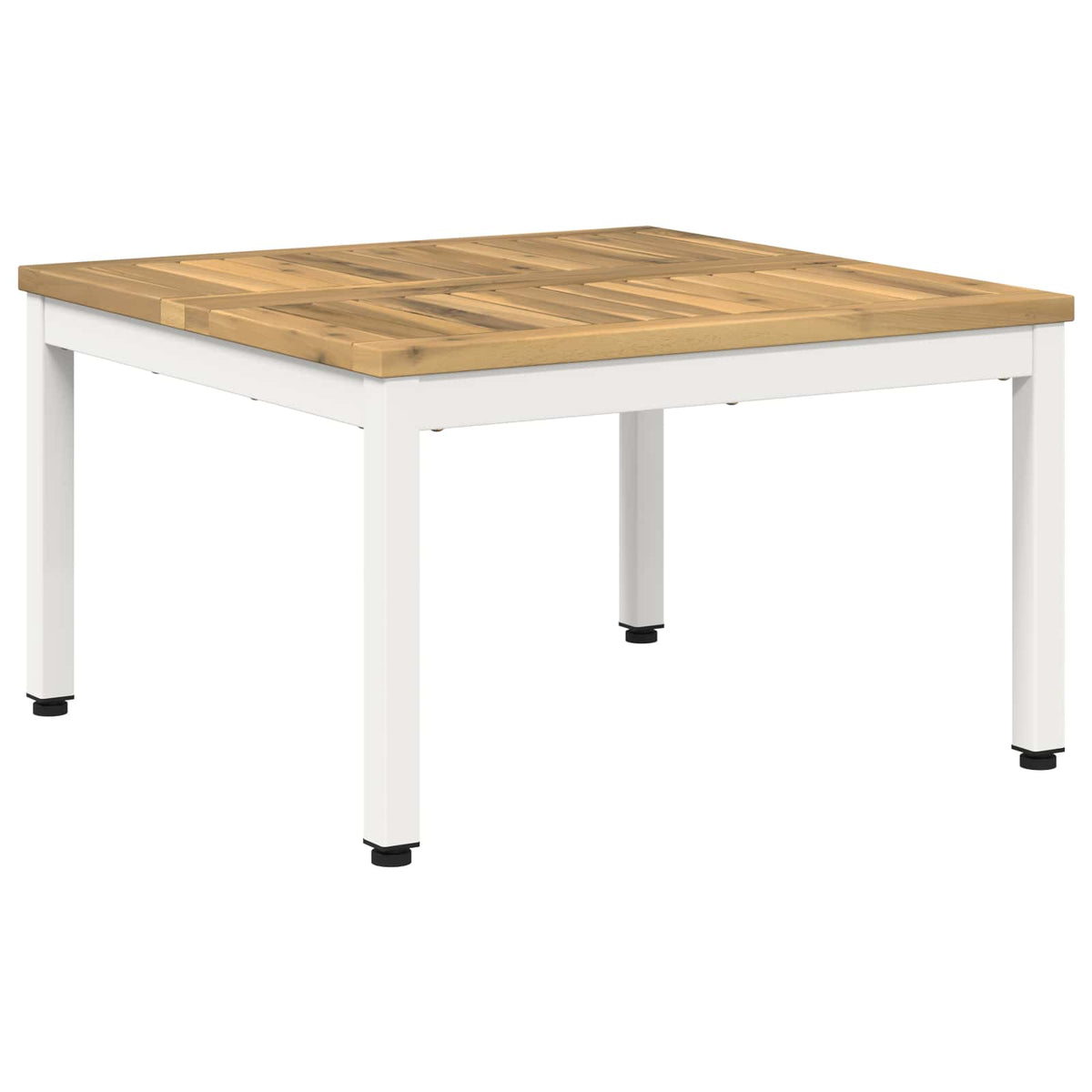 vidaXL Stolik kawowy Biały 60 x 60,5 x 36 cm Lite Drewno Akacji