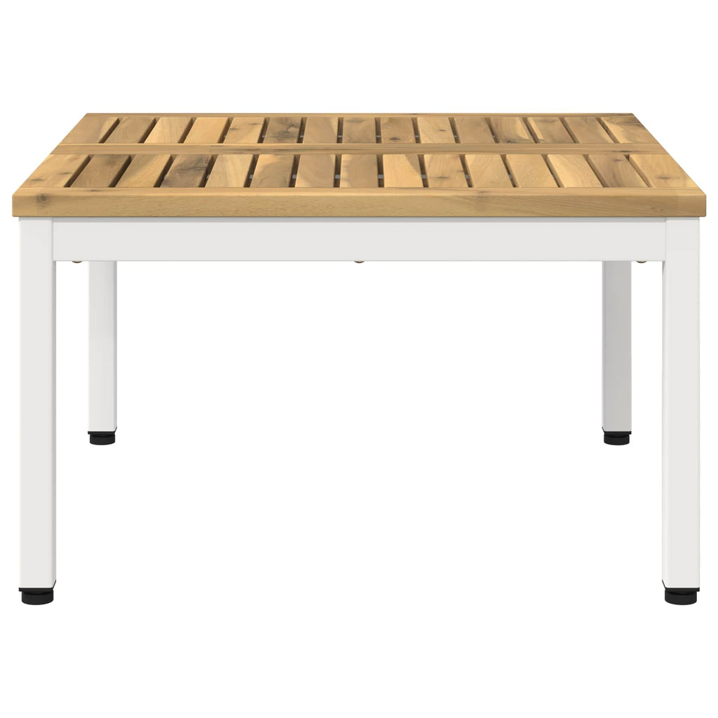 vidaXL Stolik kawowy Biały 60 x 60,5 x 36 cm Lite Drewno Akacji