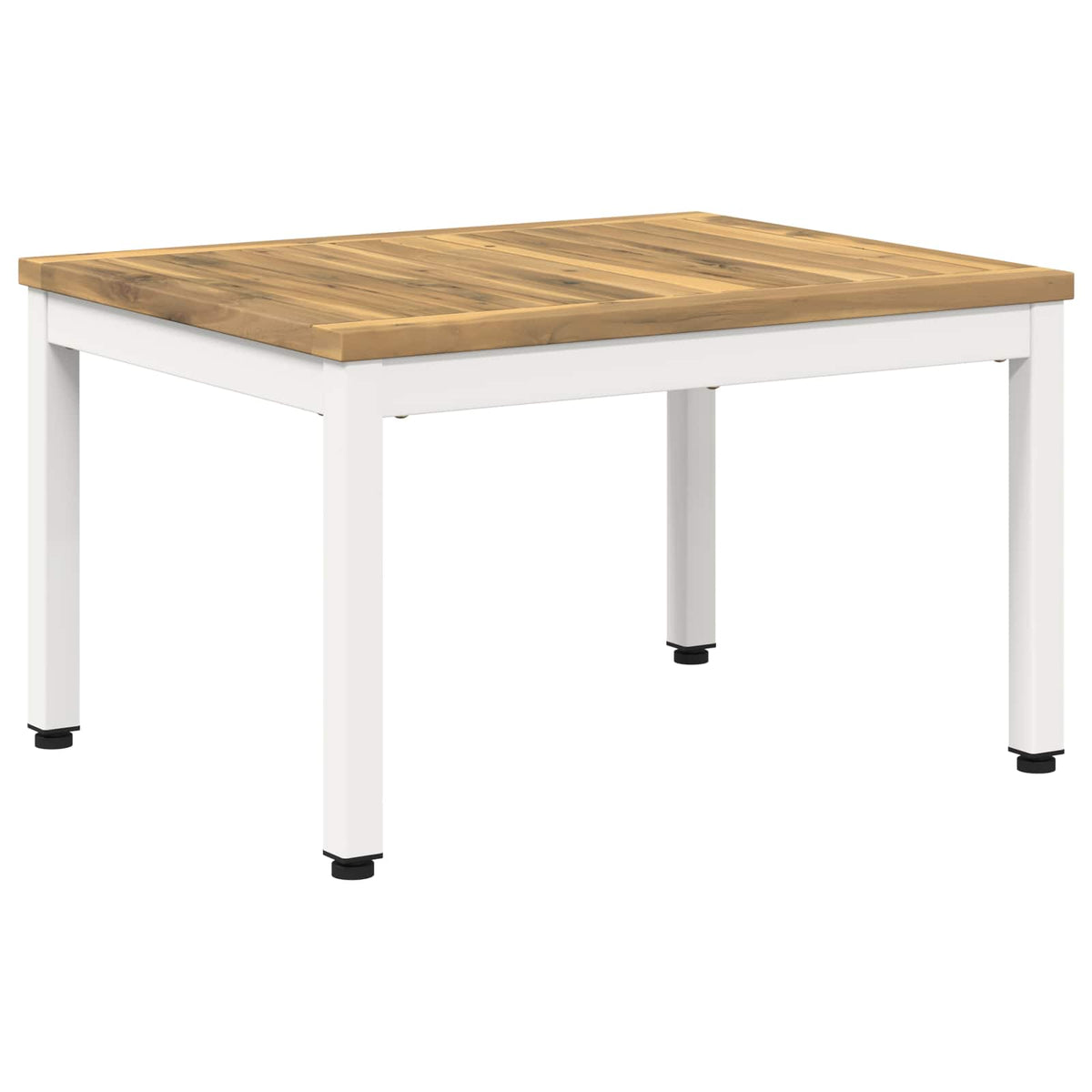 vidaXL Stolik kawowy Biały 49 x 60,5 x 36 cm Lite Drewno Akacji