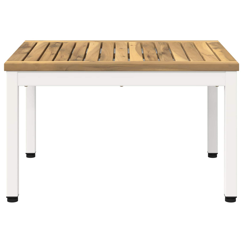 vidaXL Stolik kawowy Biały 49 x 60,5 x 36 cm Lite Drewno Akacji