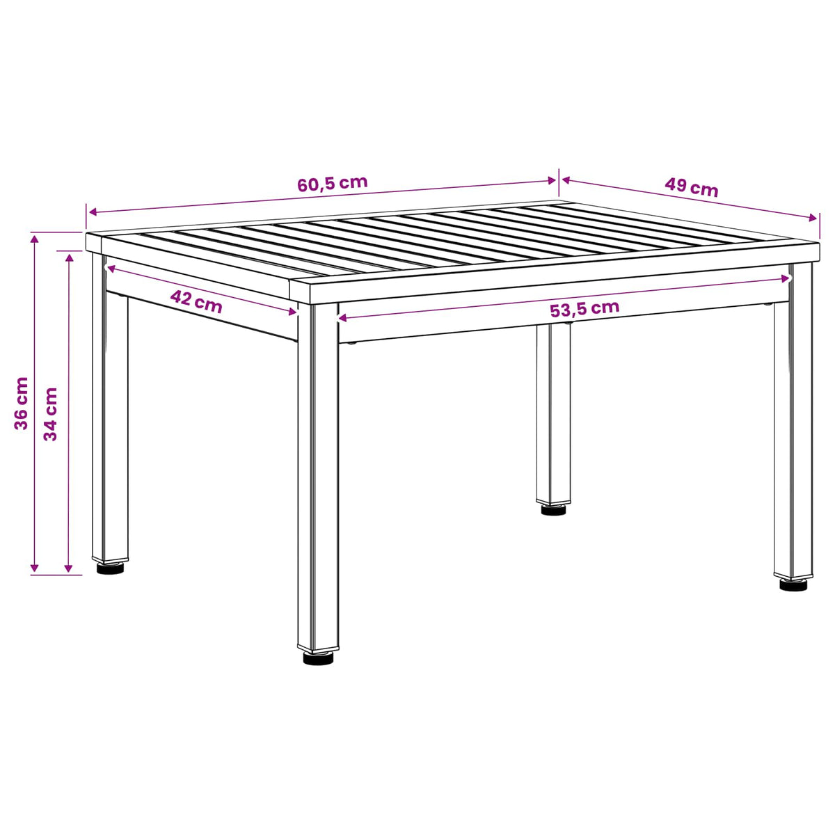 vidaXL Stolik kawowy Biały 49 x 60,5 x 36 cm Lite Drewno Akacji