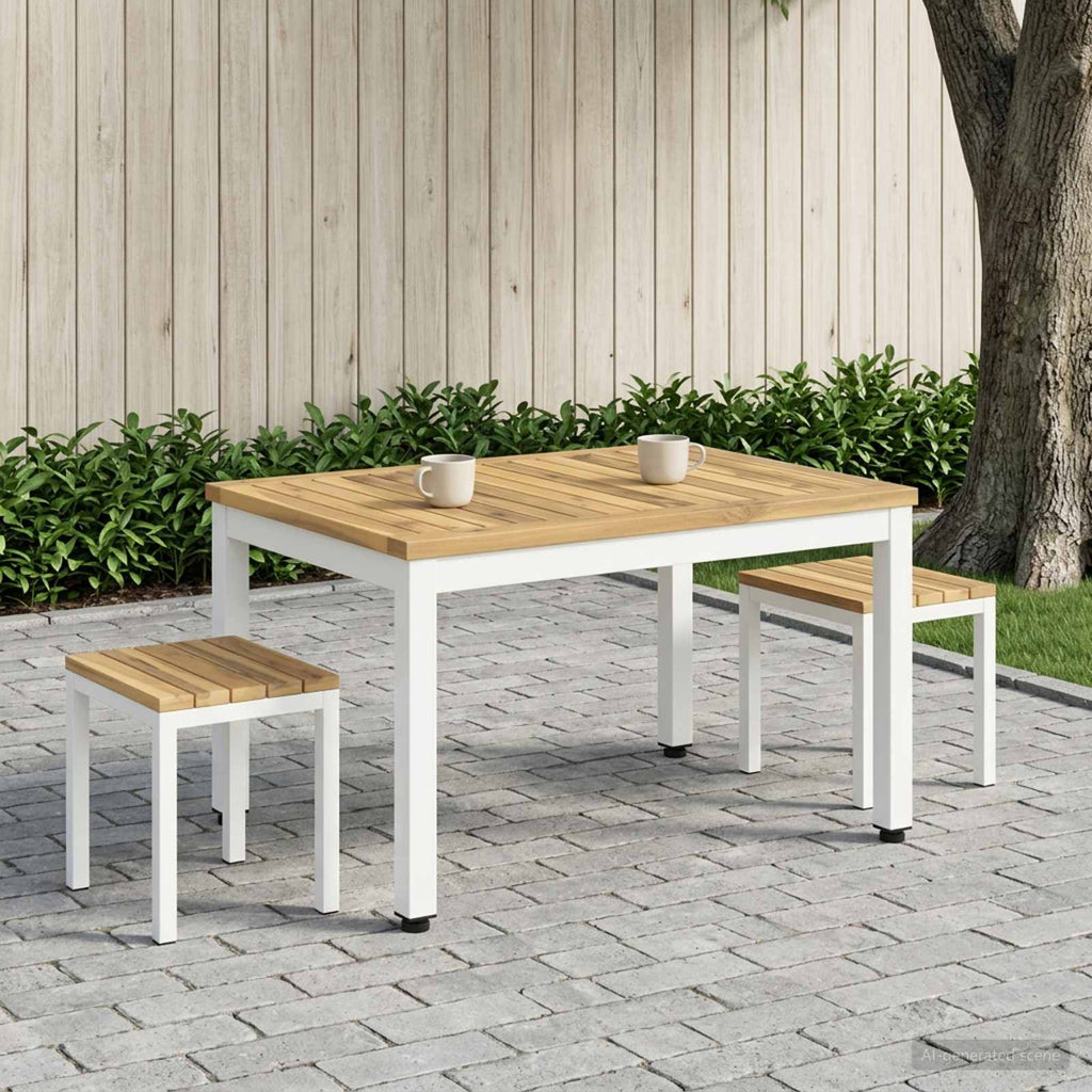 vidaXL Stolik kawowy Biały 49 x 68,5 x 36 cm Lite Drewno Akacji