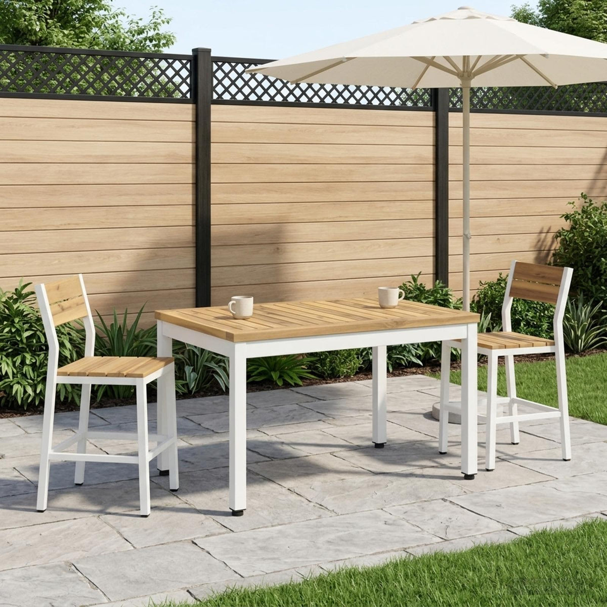 vidaXL Stolik kawowy Biały 49 x 68,5 x 36 cm Lite Drewno Akacji