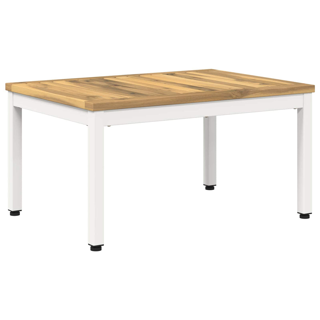 vidaXL Stolik kawowy Biały 49 x 68,5 x 36 cm Lite Drewno Akacji